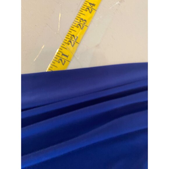 R&M Richards Formal Maxi Dress Gown Blue Sleeveless Beaded Waist Keyhole Neck 6 - Picture 13 of 15